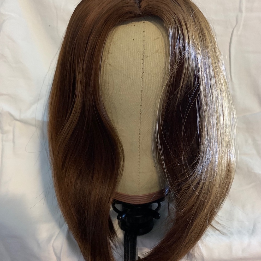 Cinnamon Brown human Hair Topper